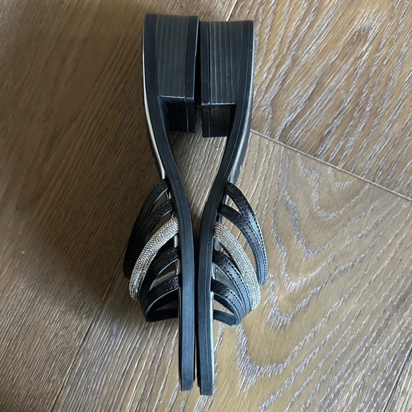 RON WHITE Vega Rhinestone Slide Sandal In Onyx Silver - Picture 12 of 15